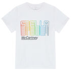 تيشيرت بالشعار باللون الابيض للبنات, 1, hi-res