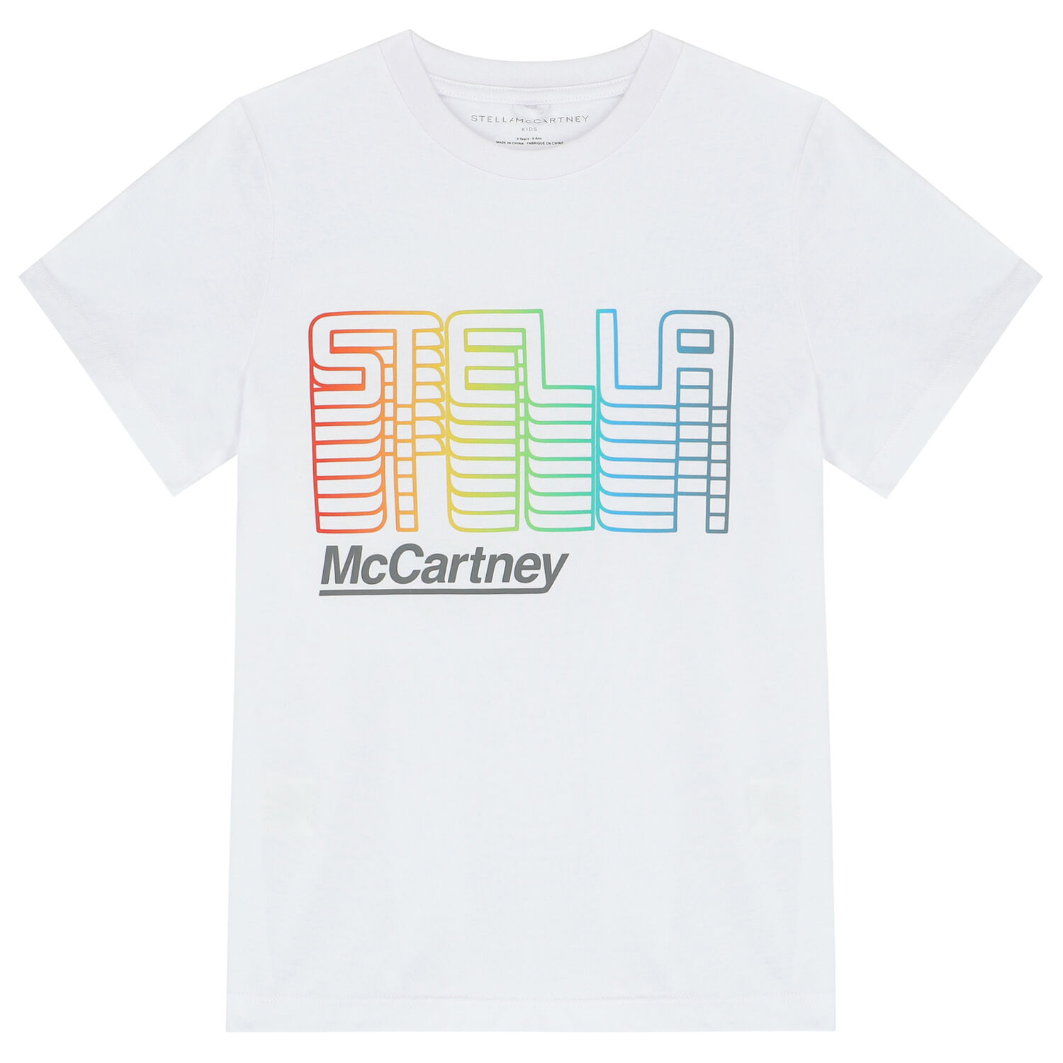 تيشيرت بالشعار باللون الابيض للبنات, 1, hi-res