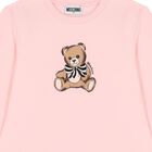 Girls Pink Teddy Bear Logo Dress, 2, hi-res