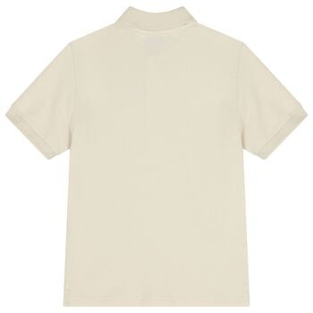 Boys Beige Logo Polo Shirt