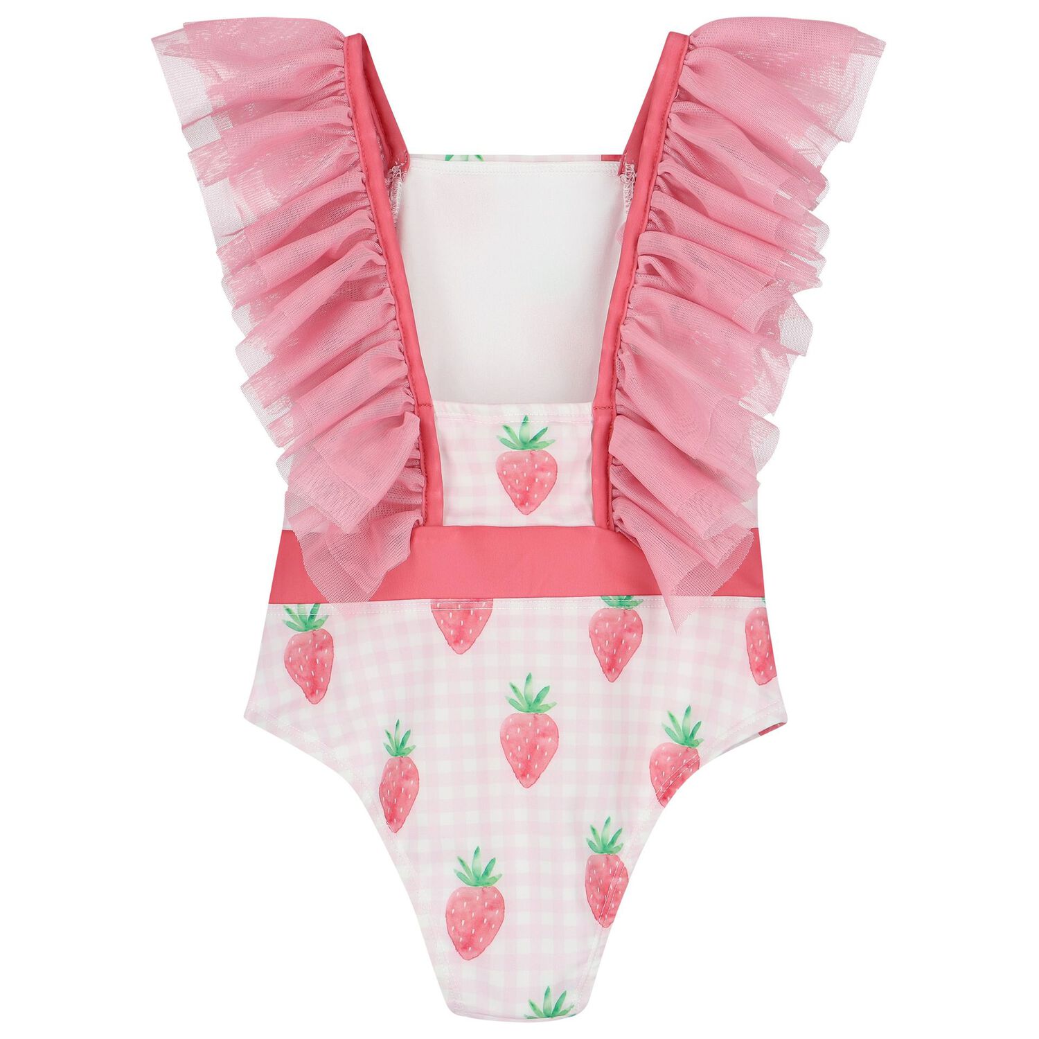 مايوه بنات بطبعة فراولة باللون الأبيض والوردى, 3, hi-res image number null