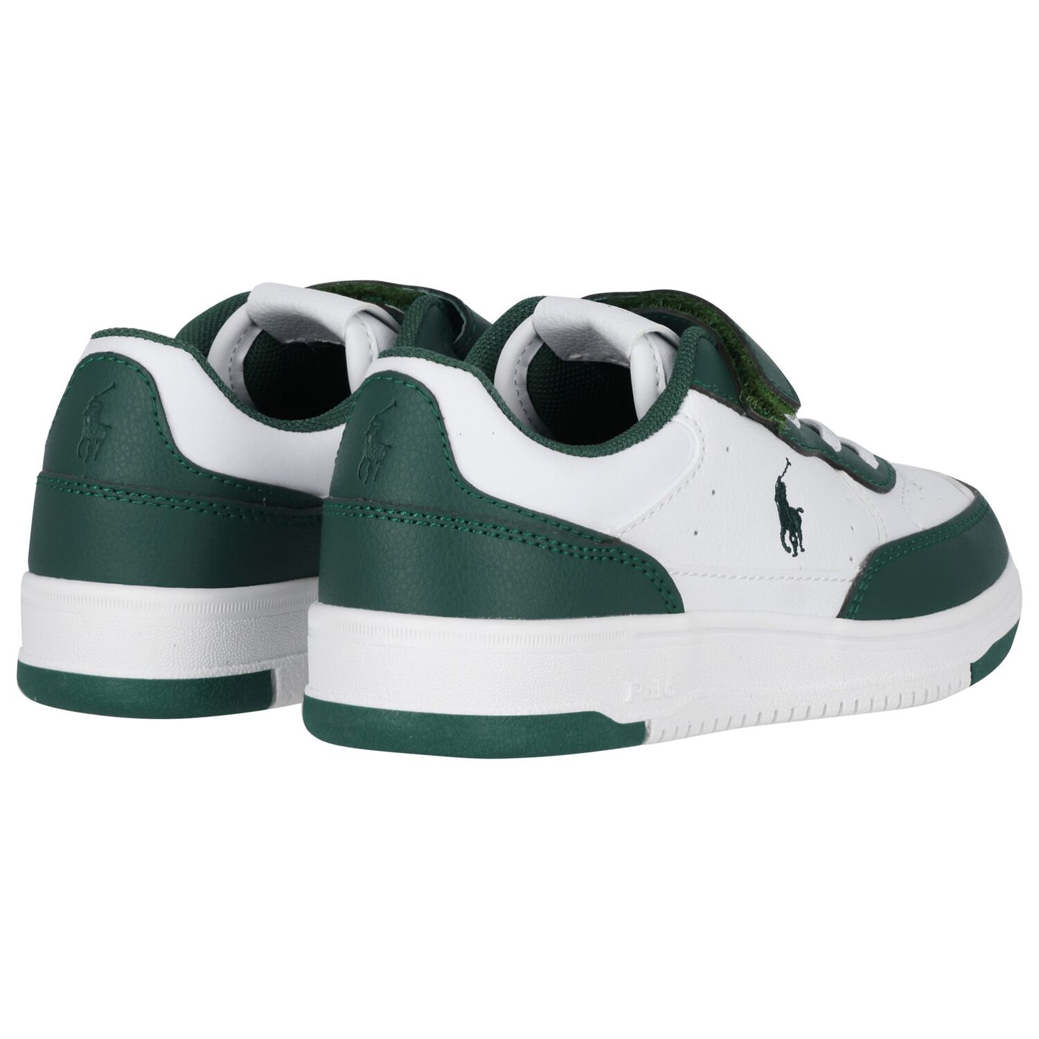 Boys White & Green Logo Trainers, 1, hi-res image number null