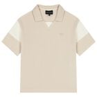 Boys Beige Logo Polo Shirt, 1, hi-res