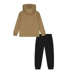 Boys Beige & Black Logo Tracksuit, 3, hi-res