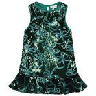 Girls Green Sequin Bow Bonita Dress, 2, hi-res