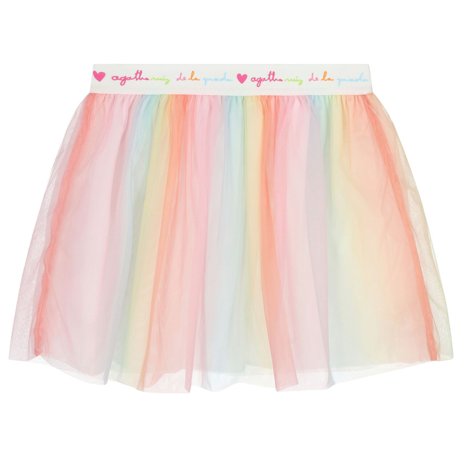 Girls White & Pink Tulle Skirt Set, 1, hi-res