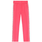 Girls Pink Logo Joggers, 1, hi-res