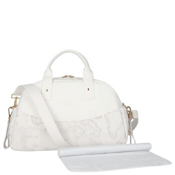 White Geo Map Baby Changing Bag 