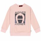 Girls Pink Logo Sweatshirt , 2, hi-res