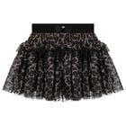 Girls Black & Gold Leopard Tulle Skirt, 1, hi-res