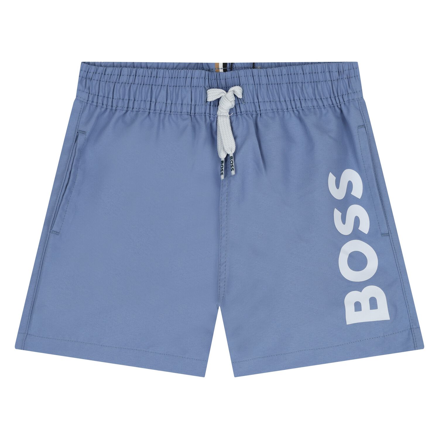 Younger Boys Blue Logo Swim Shorts, 4, hi-res