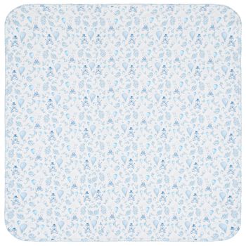 Baby Boys White & Blue Toile de Jouy Blanket