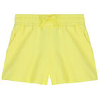 Girls Yellow Jersey Shorts, 1, hi-res