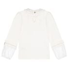 Girls White Embellished Hayley Long Sleeve Top , 2, hi-res