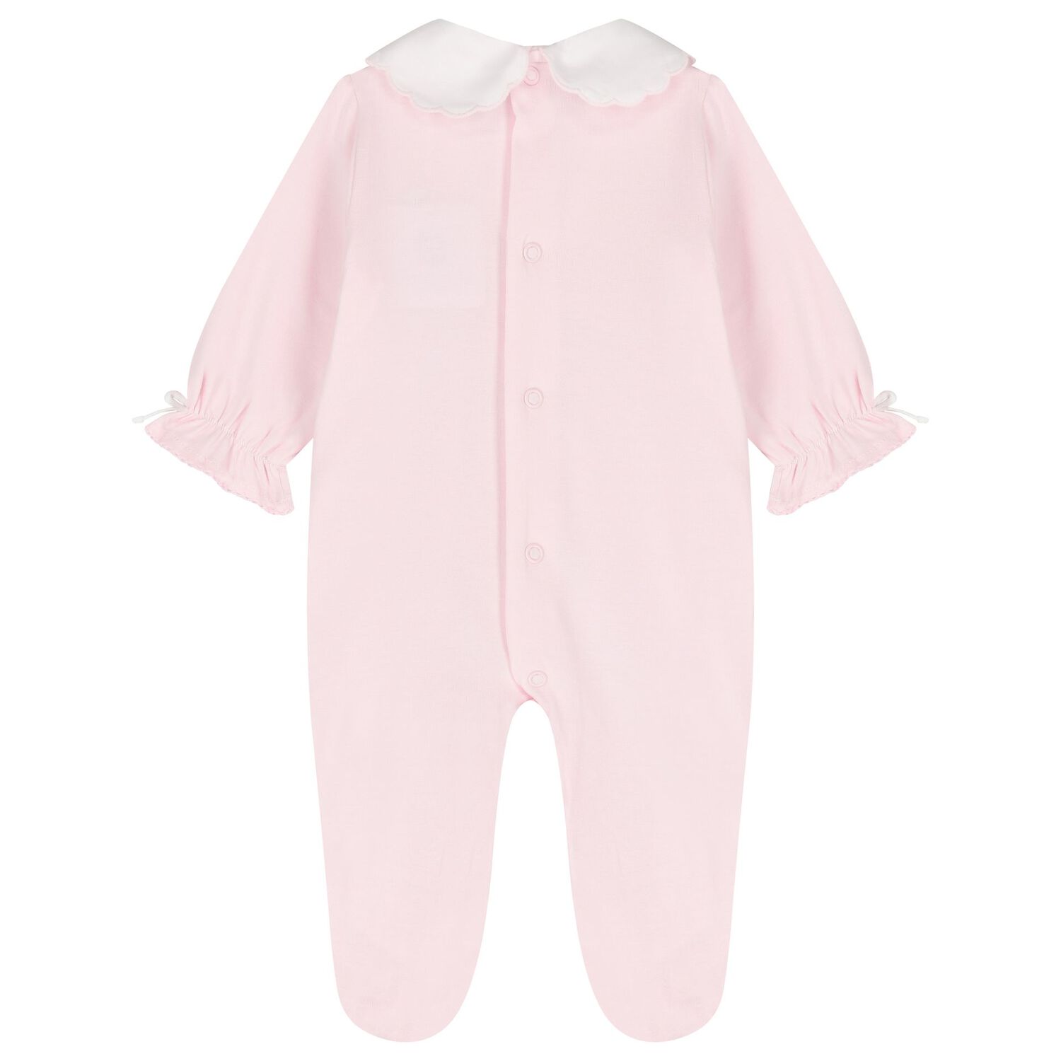 Baby Girls Pink Bow Babygrow, 1, hi-res
