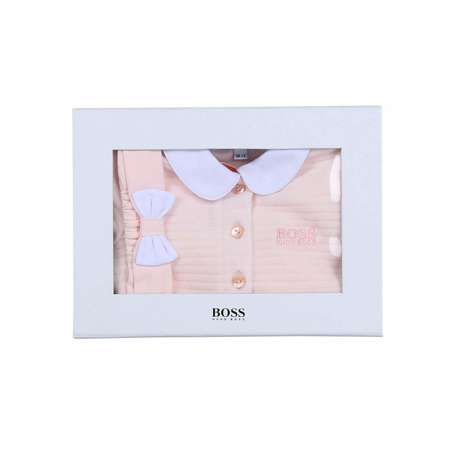 Baby Girls Pink Logo Babygrow Set, 1, hi-res