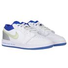 White & Blue Air Jordan 1 Low Trainers, 1, hi-res