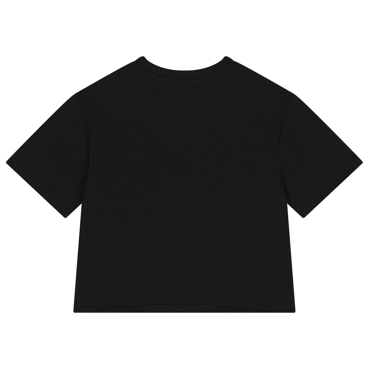 Girls Black Embellished Logo T-Shirt, 2, hi-res image number null