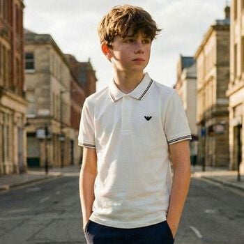 Boys White Logo Polo Shirt 