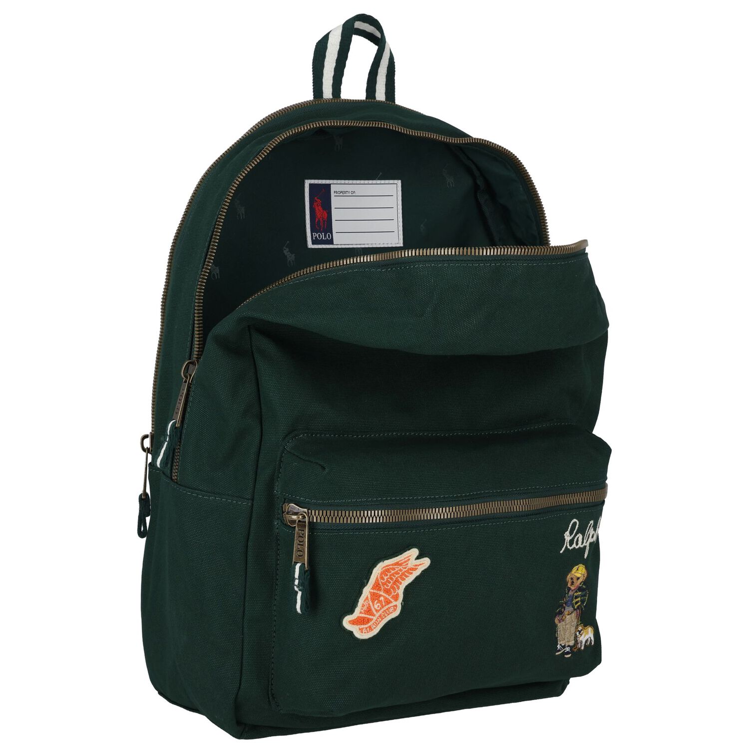 Boys Green Logo Varsity Backpack ( 44cm ), 1, hi-res