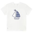 Younger Boys White Boat T-Shirt, 1, hi-res