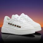 White Web Stripe Logo Trainers, 1, hi-res