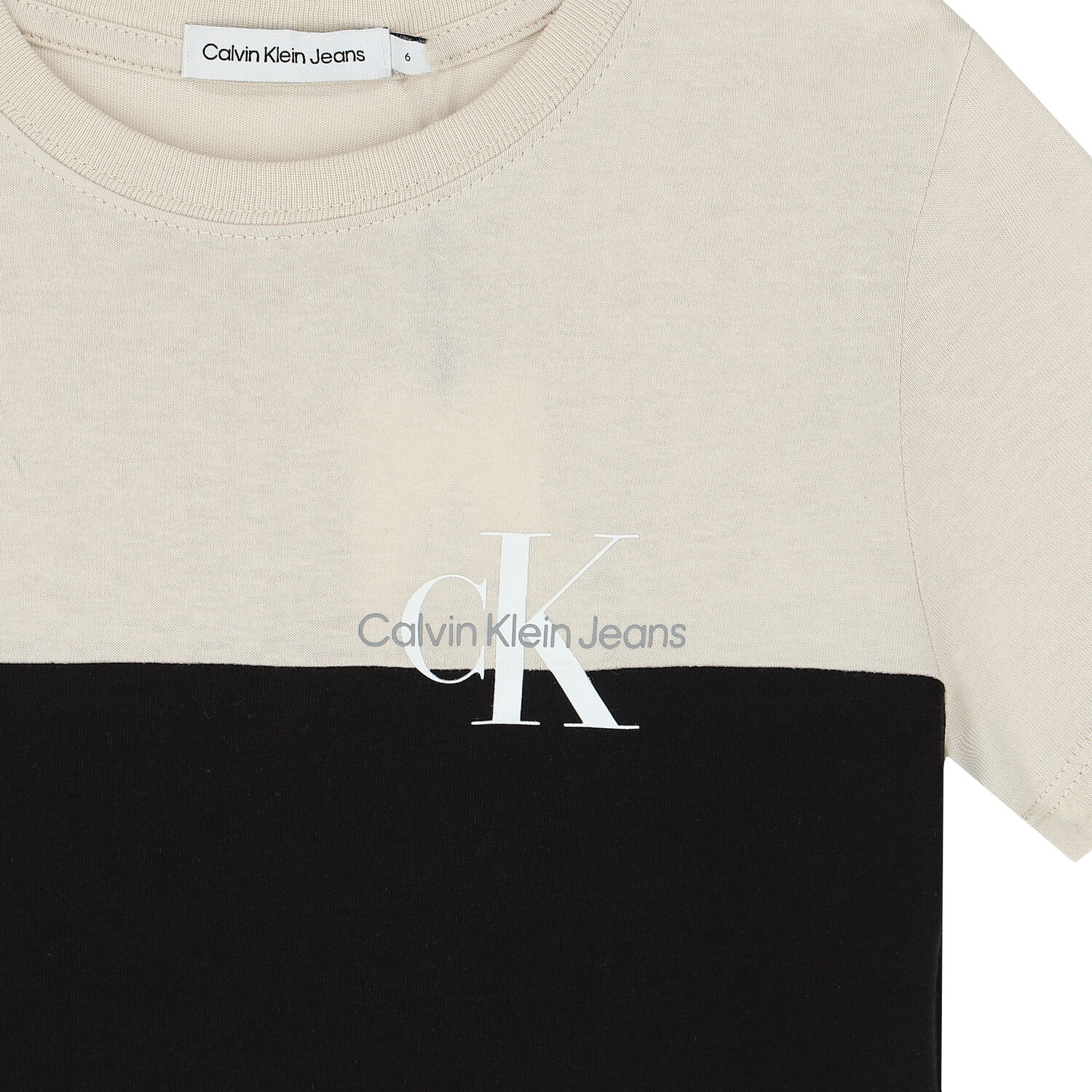 Boys Beige & Black Logo T-Shirt, 1, hi-res