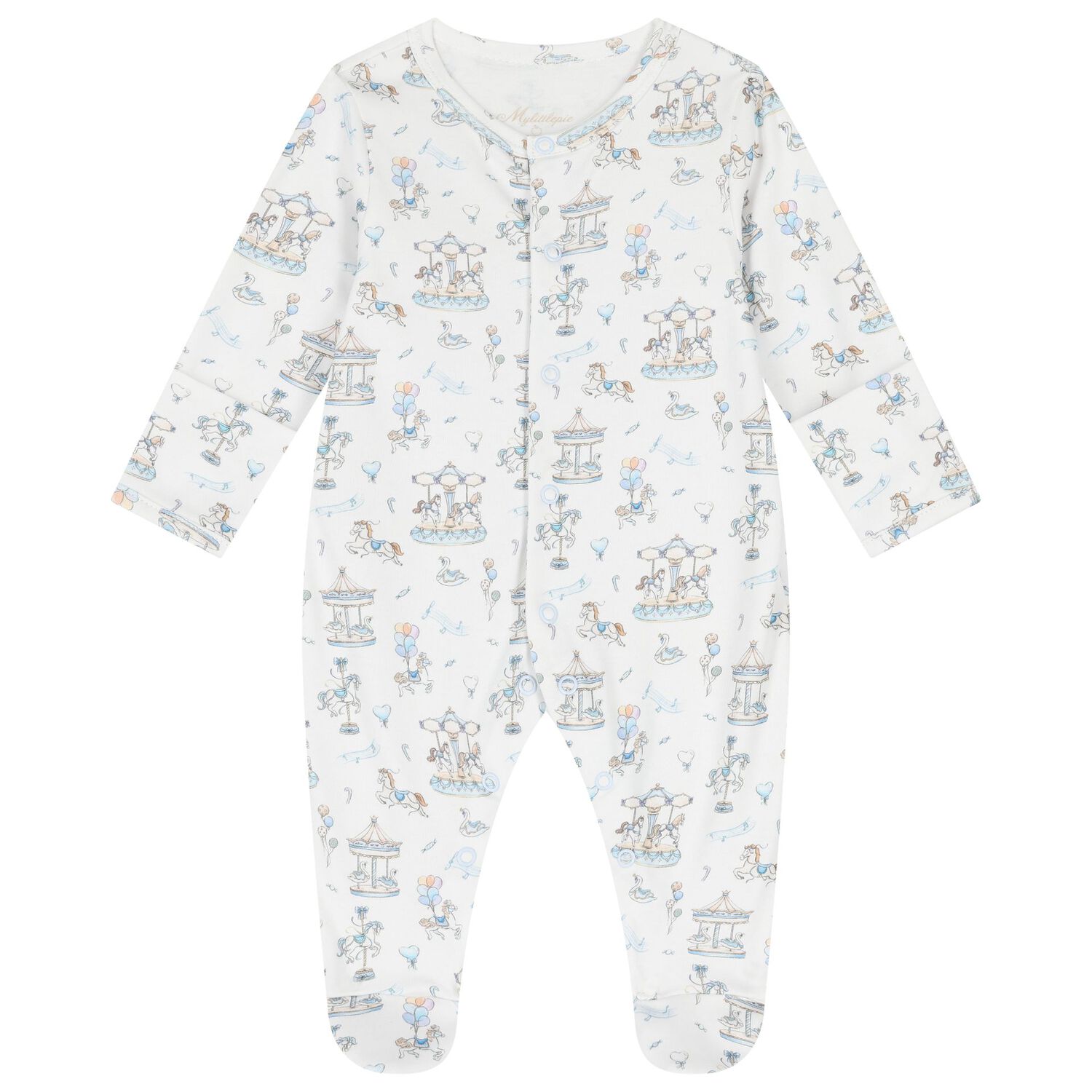 طقم هدايا أفرول أولاد باللونين الأبيض والأزرق للأطفال, 1, hi-res image number null