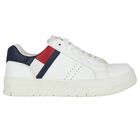 Boys White Logo Trainers, 1, hi-res