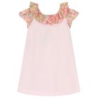 Girls Pink Ruffle Paisley Dress, 1, hi-res