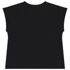 Girls Black Logo T-Shirt, 4, hi-res