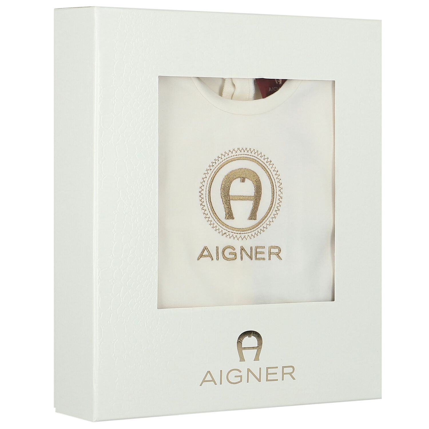 طقم أفرول بالشعار باللون العاجى والذهبى, 1, hi-res