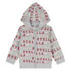 Younger Boys Grey Logo Hooded Zip Up Top, 1, hi-res