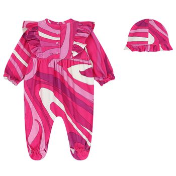 Baby Girls Pink & Purple Babygrow Gift Set