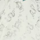 فستان بنات جاكارد بطبعة تنانين باللون العاجى والذهبى, 1, hi-res