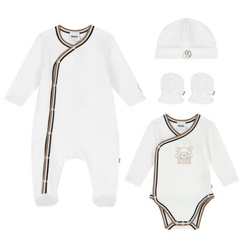 White Logo Babygrow Gift Set