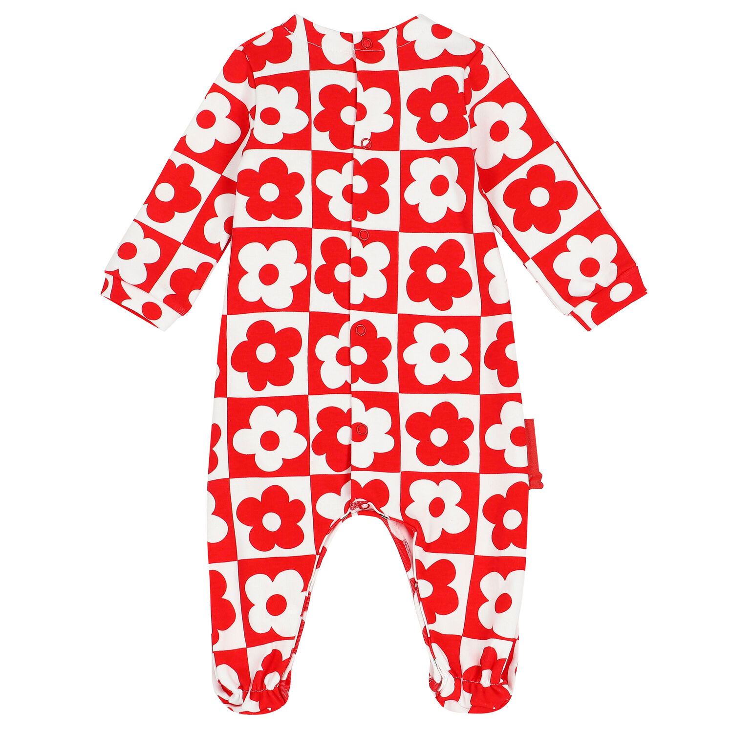 Baby Girls Red & White Floral Babygrow, 1, hi-res