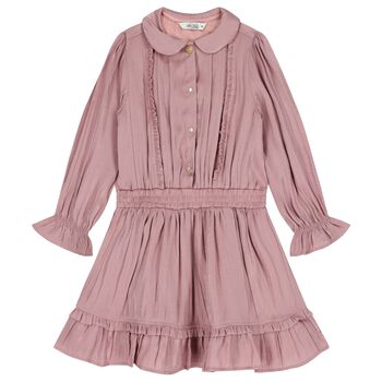 Le Chic Girls Pink Satin Dress, 1 Girls Pink Satin Dress