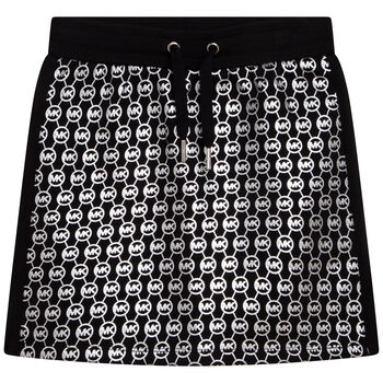 Girls Black & Silver Logo Skirt