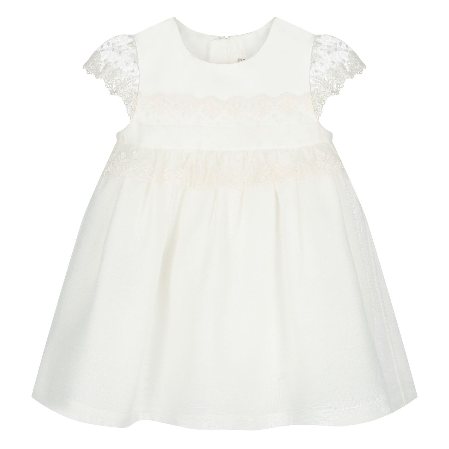 Baby Girls White Lace Dress Set, 1, hi-res