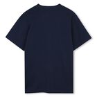 Boys Navy Blue Logo T-Shirt , 5, hi-res