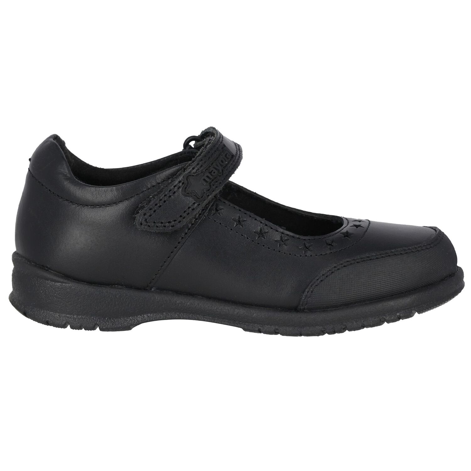 Girls Black Leather Shoes, 1, hi-res