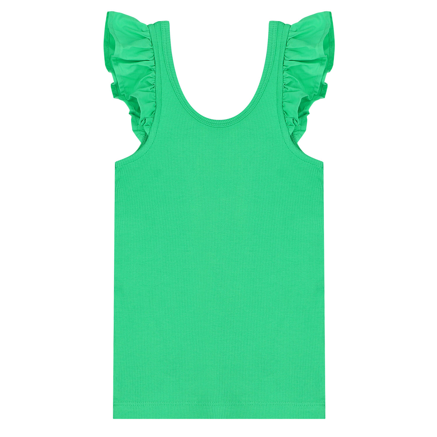 Girls Green Ruffled Top, 2, hi-res image number null
