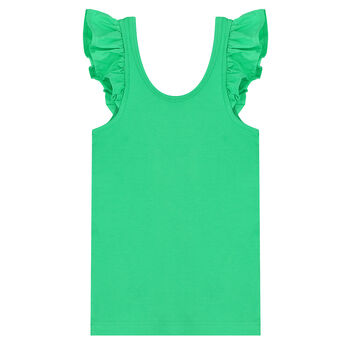 Girls Green Ruffled Top