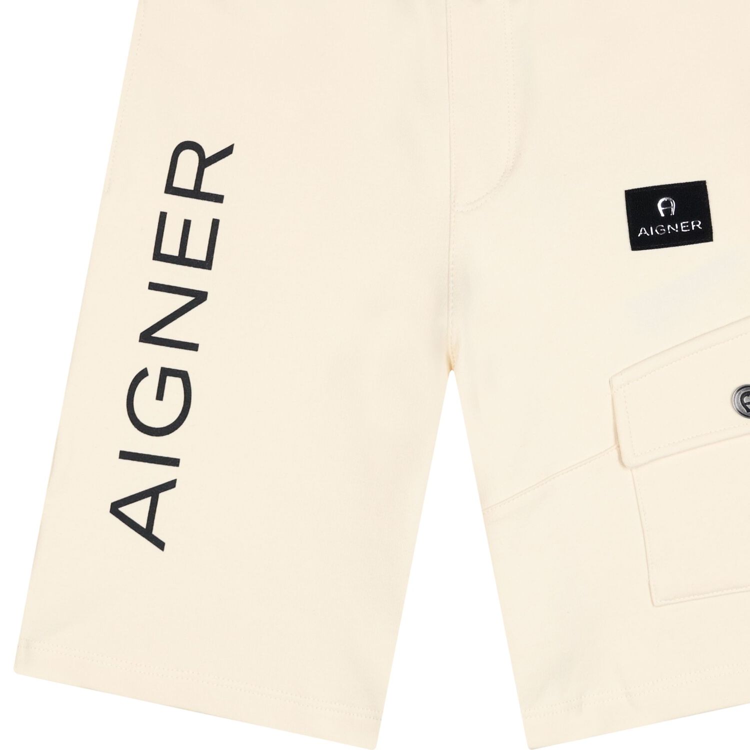 Boys Beige Logo Shorts, 2, hi-res