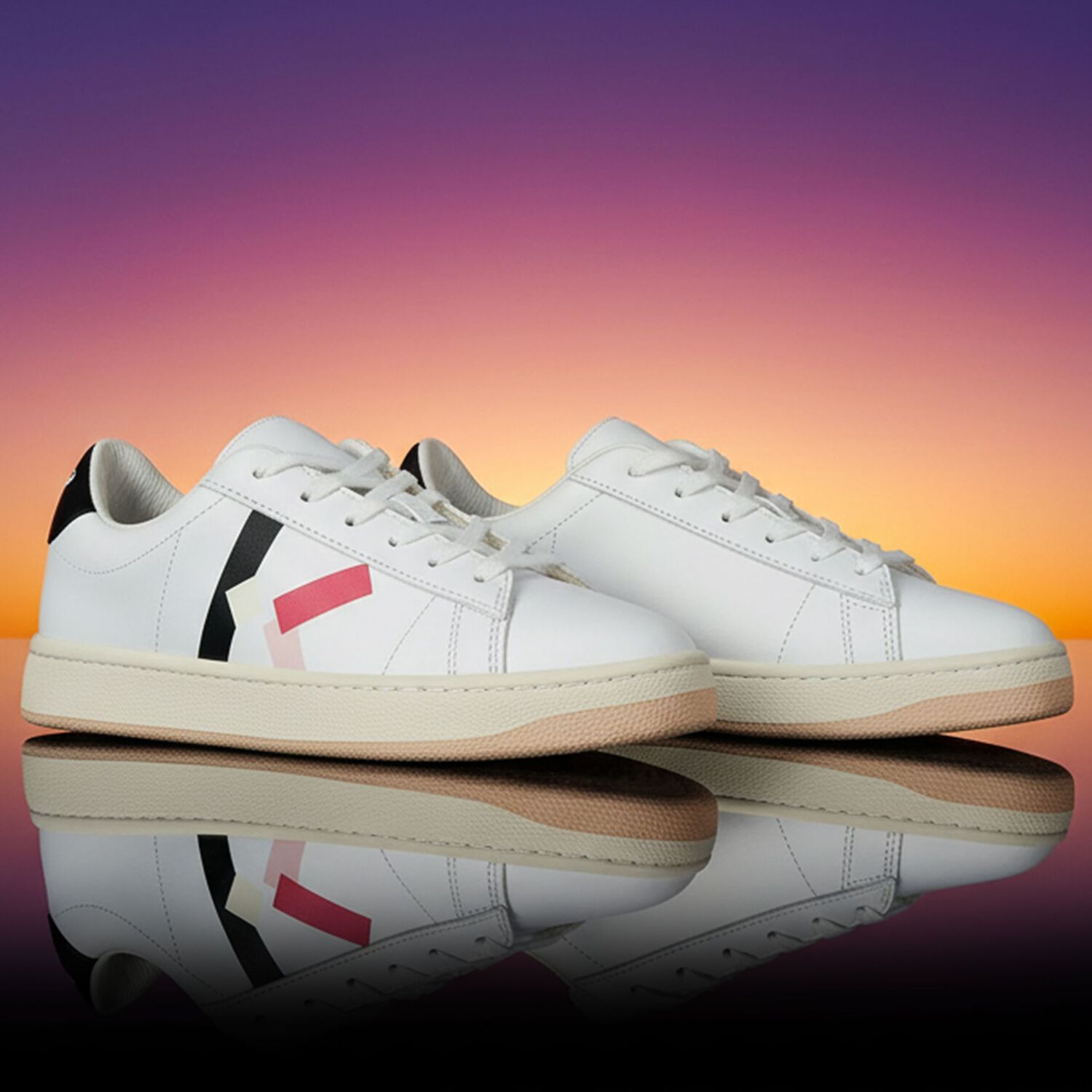 Girls White Leather Logo Trainers, 1, hi-res