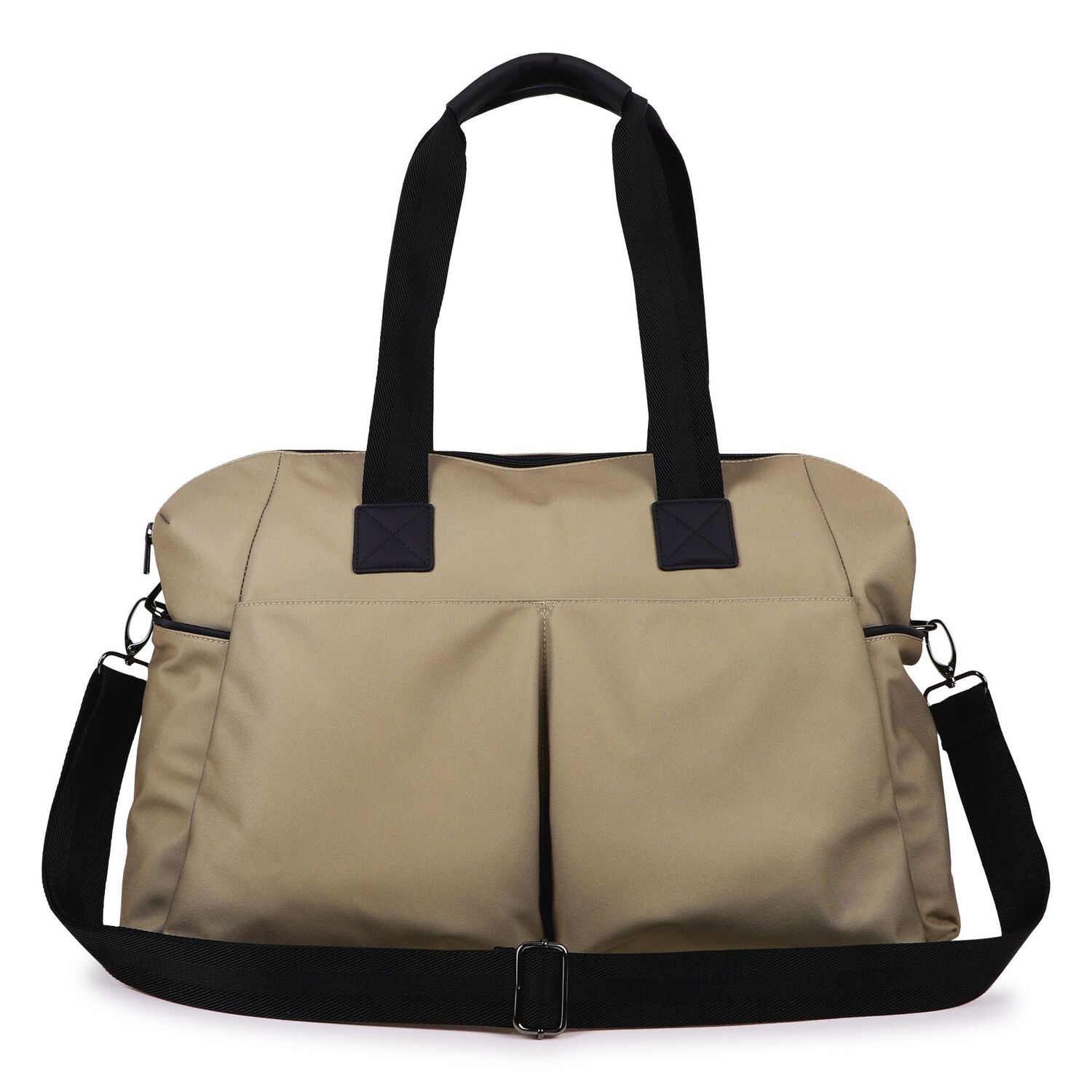 Beige Logo Canvas Baby Changing Bag, 1, hi-res