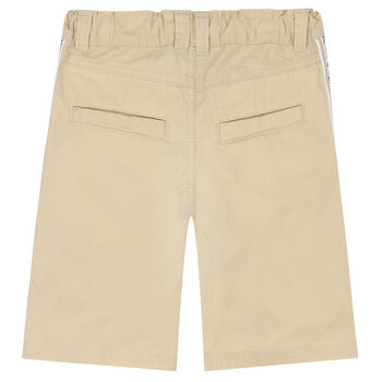 Boys Beige Logo Shorts