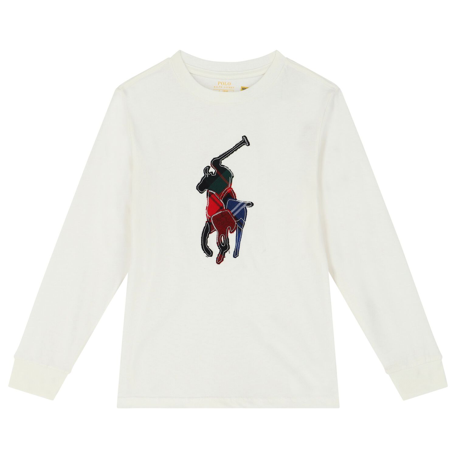 Boys Ivory Logo Long Sleeve Top, 2, hi-res
