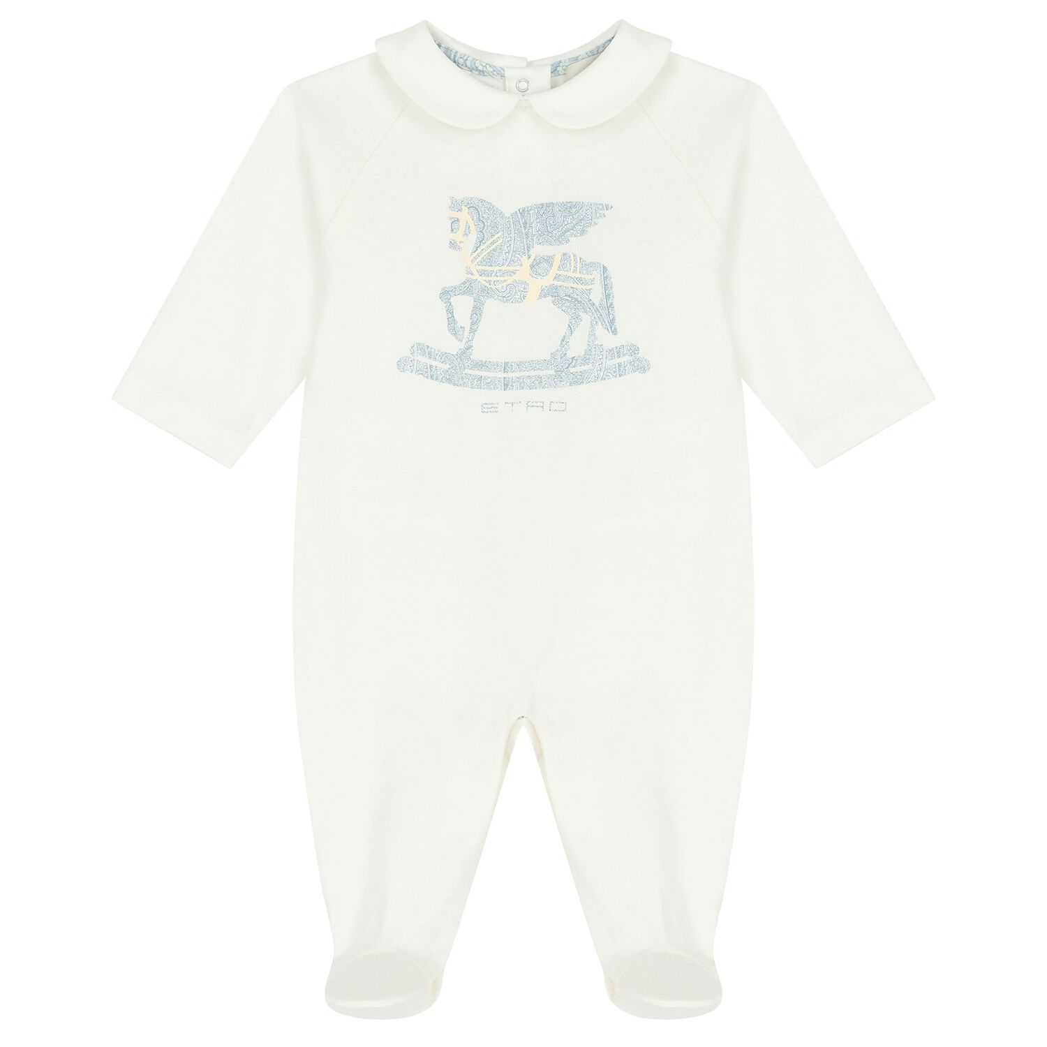 Baby Boys White & Blue Paisley Babygrow Gift Set, 1, hi-res